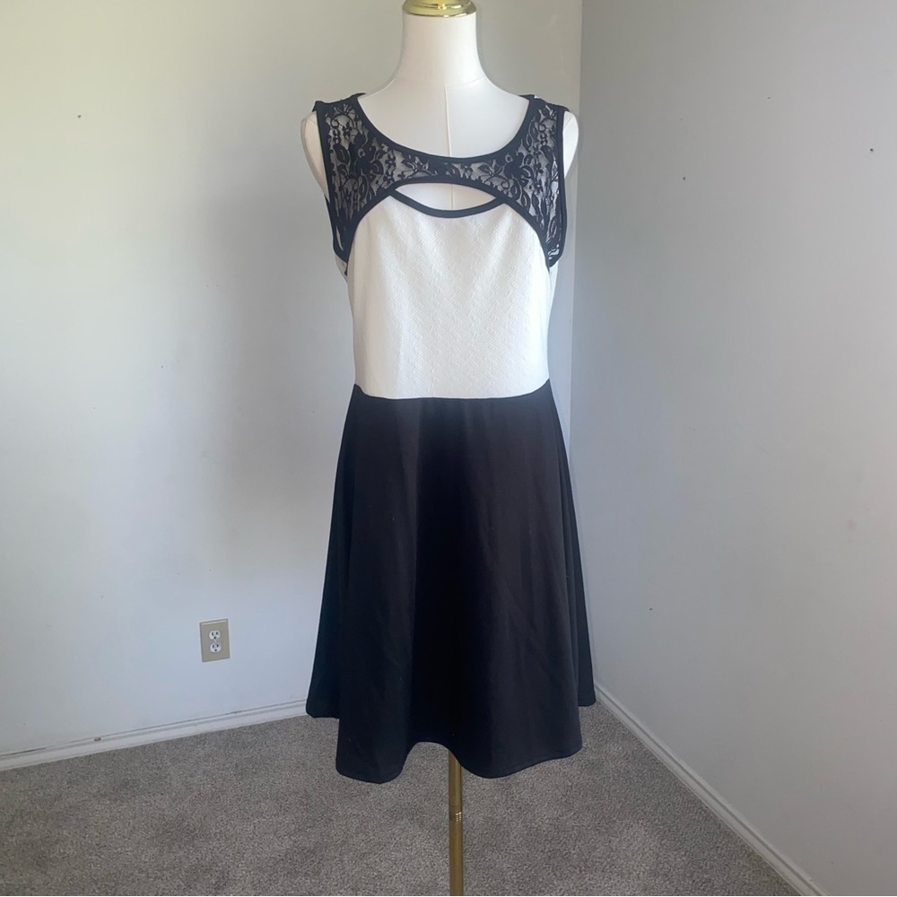 Black & White Lace Skater Dress size 1X
